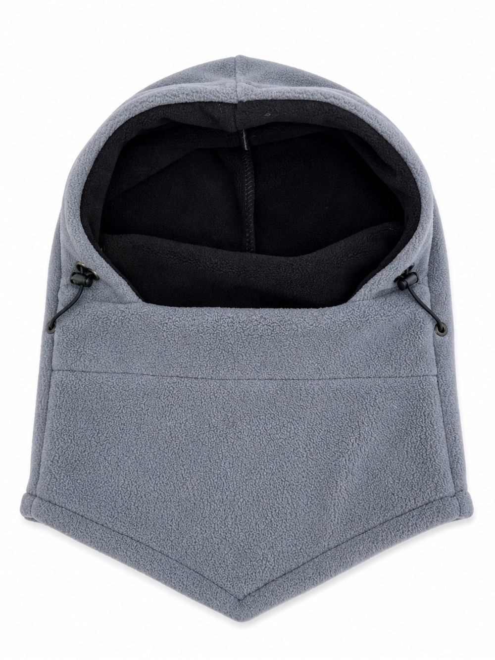 Fleece Hood Balaclava Neck Gaiter Snowboarding Skiing Face Cover Gray One Size